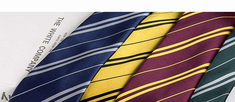 4colors Tie Magic School Business Narrow Striped Tie Halloween Cosplay Necktie Access Themed Party Costume Props 145cm Boy Girl