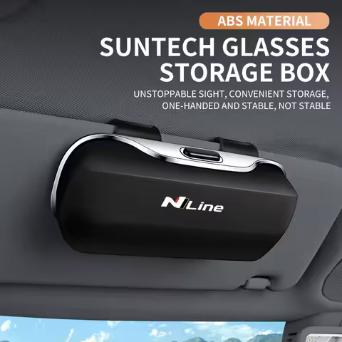 Car Eyewear Case Box Sunglasses Holder Sun Visor Storage Protective Frame Box Glasses Clip For Hyundai N Line i10 i20 i30 Sonata