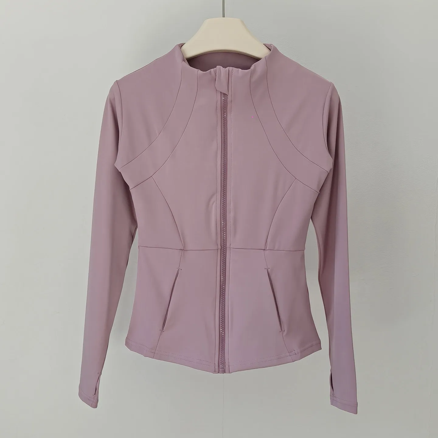 Damen Slim-Fit Langarm Yoga-Shirt Schnelltrocknendes Pilates-Oberteil für Laufen Training Fitness-Bekleidung Sportjacke – Detail 4
