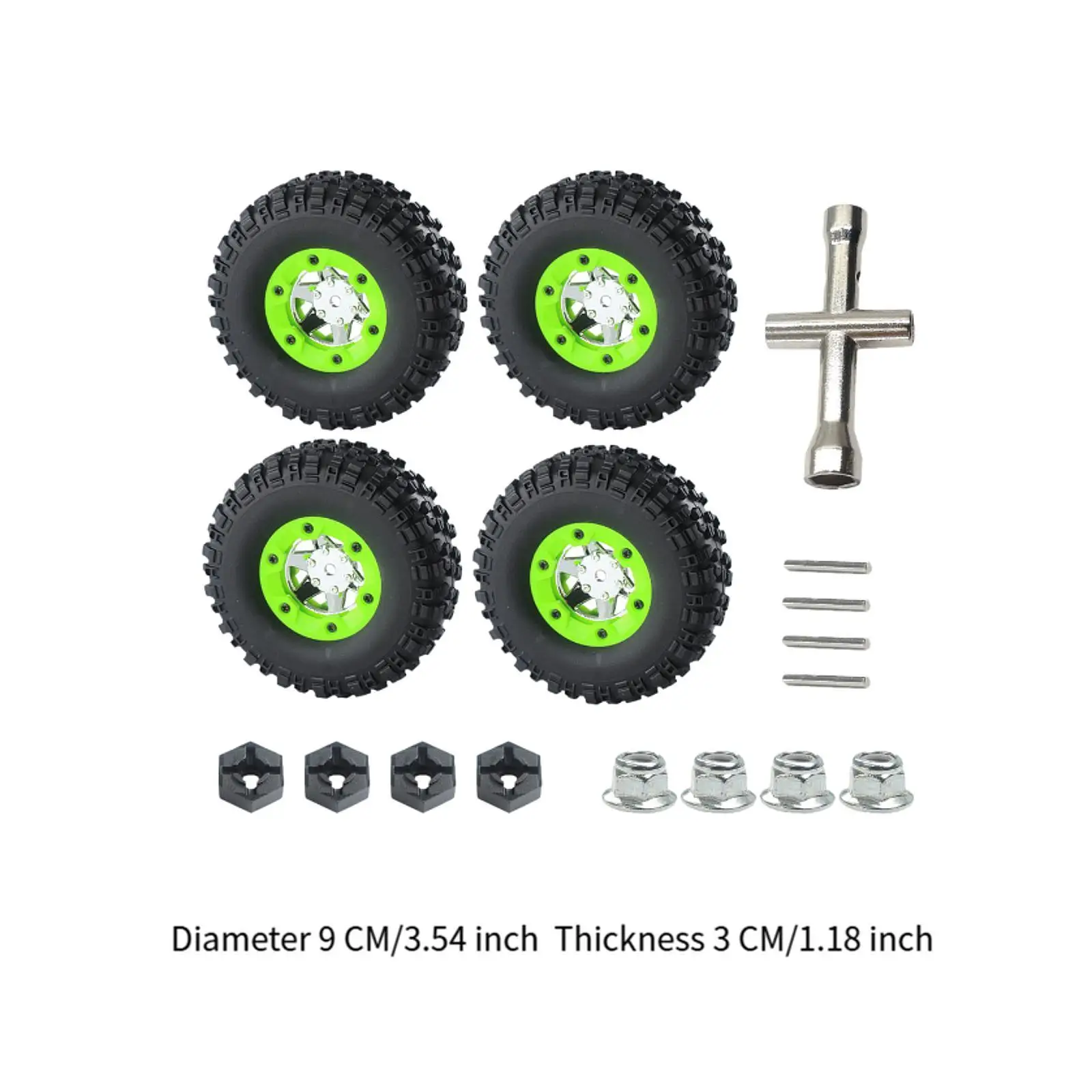 4 Pieces RC Tire Wheels Soft Tire Wheels RC Wheels and Tires Set Tyres Set for 12427 12423 for RC 1: 12 Scale Model Trucks