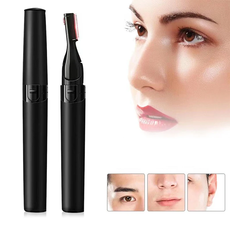 

Portable Battery-Operated 2 in 1 Lady Home Travel Portable Painless Mini Electric Eyebrow Trimmer Facial hair Shavers