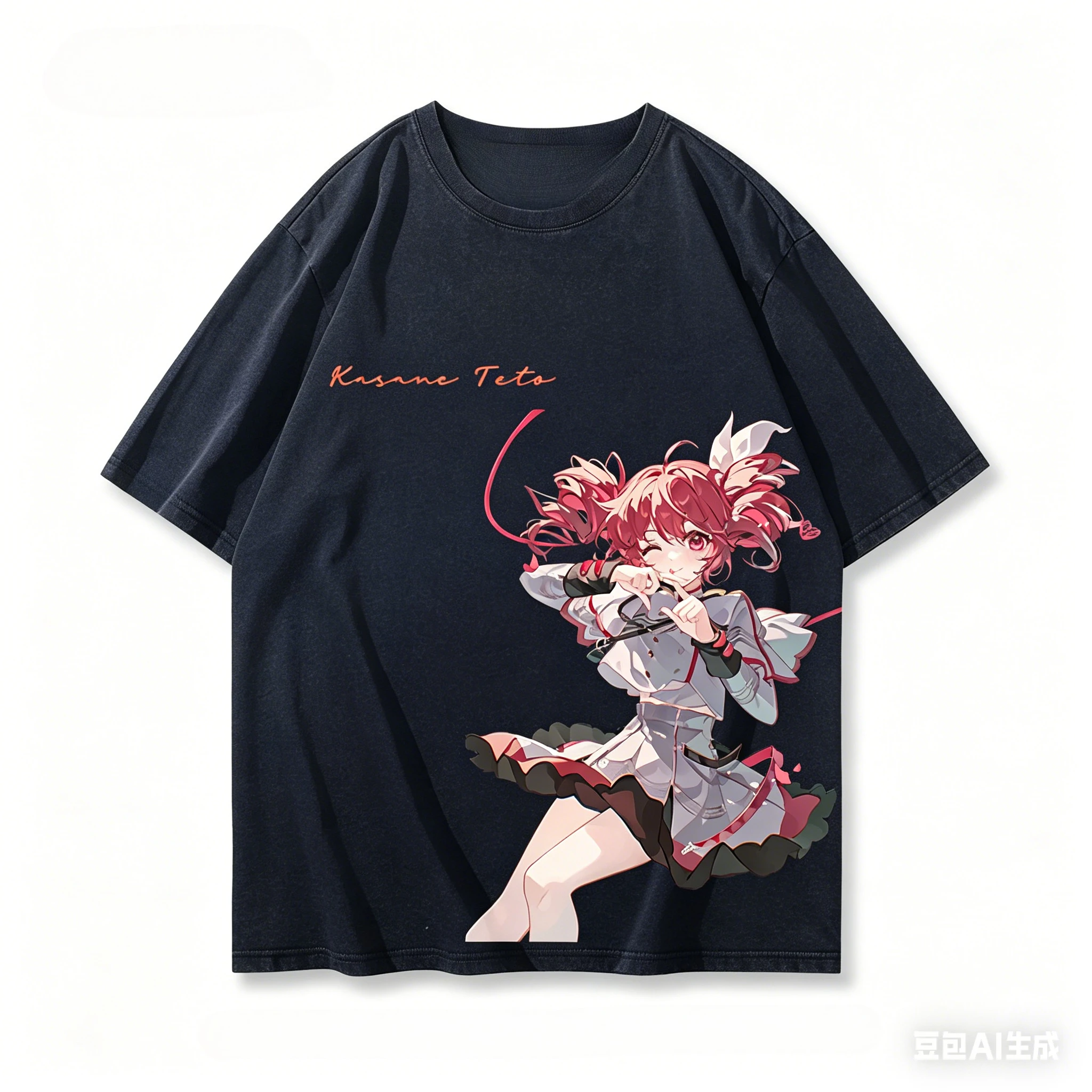 Image of Kasane Teto Washed T-Shirt, Persönlichkeitskleidung, neues Modell, Anime-T-Shirt, ganzjährige Kleidung, Übergröße, Unisex, Streetwear, trendig