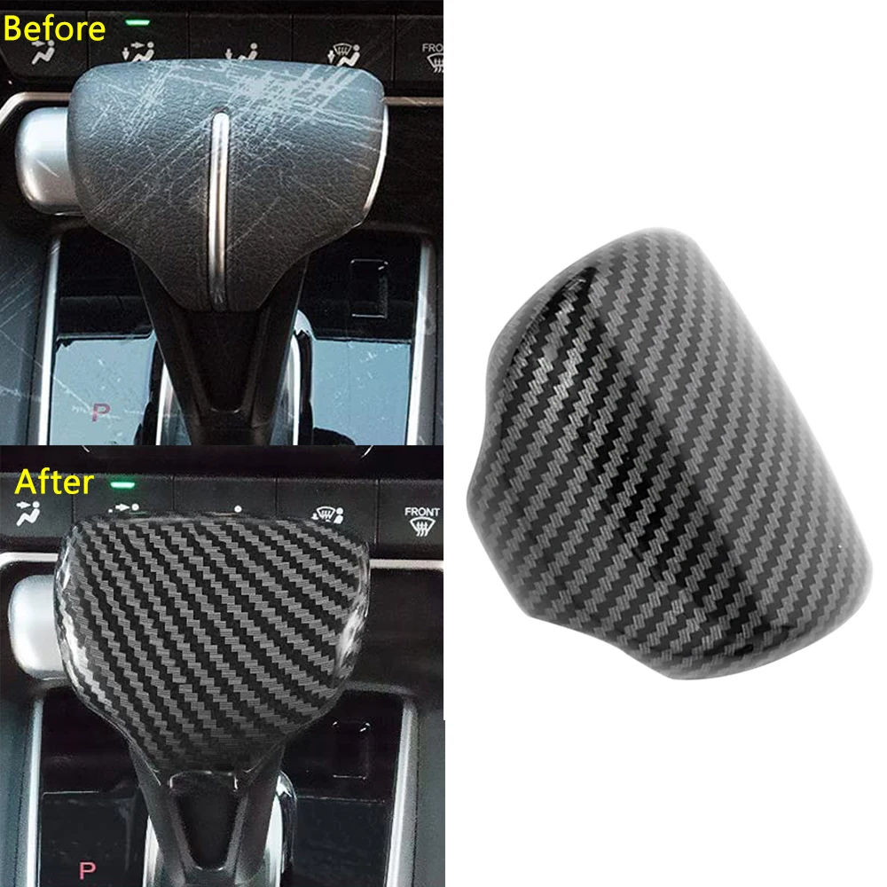 Inner Gear Shift Knob Decor Cover Trim Carbon Fiber For Honda CR-V CRV 2017-2021