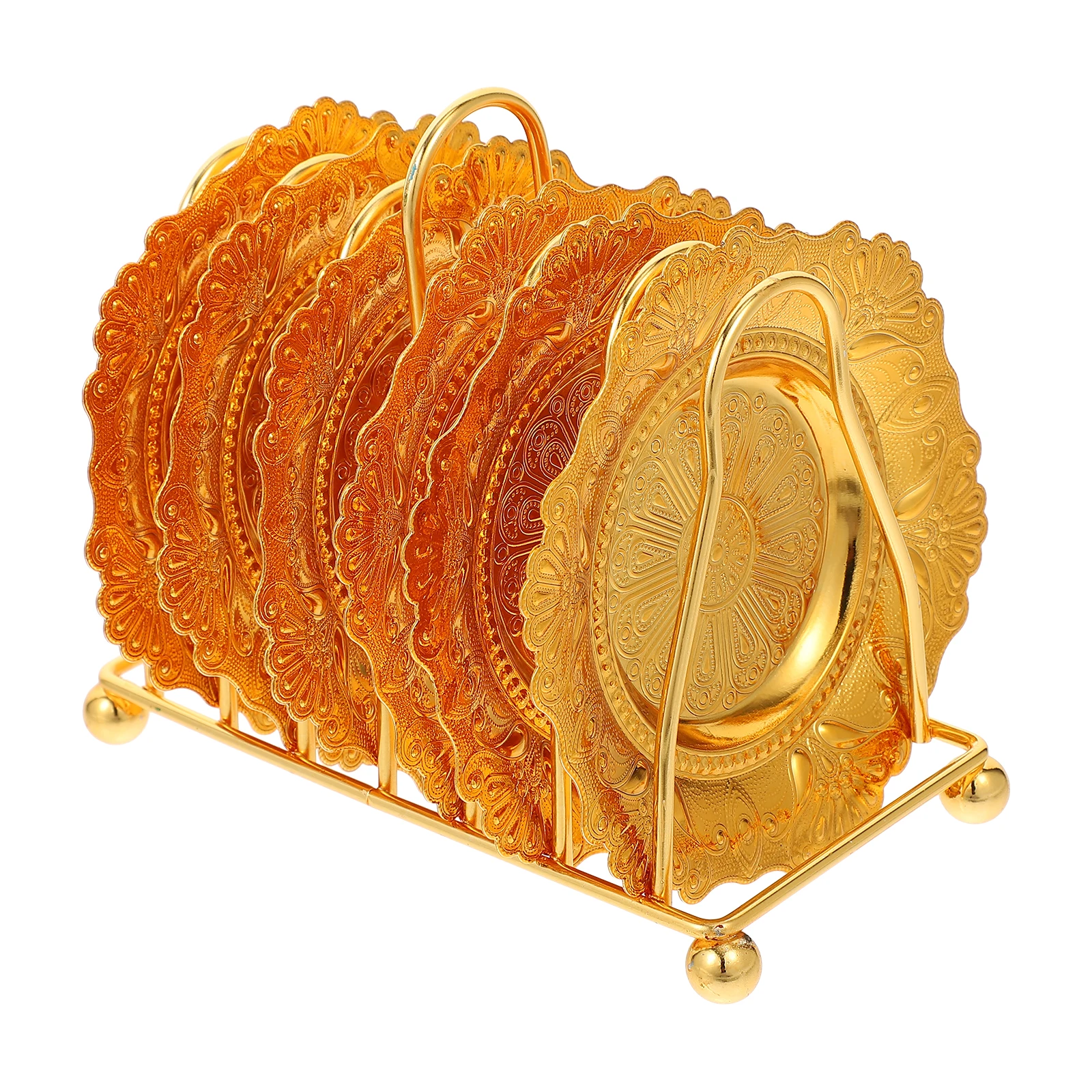 

Elegant Food Plate Set Golden Snack Tray Storage Rack Plates Cup Saucer Dinner Fruit Kitchen Serving Cake