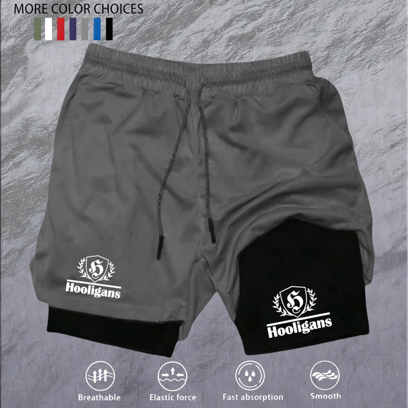 

Men's Two-in-one Sports Shorts Breathable Casual Quick-drying Double-layer Shorts Summer Running Sportswear Bottoms M-3XL