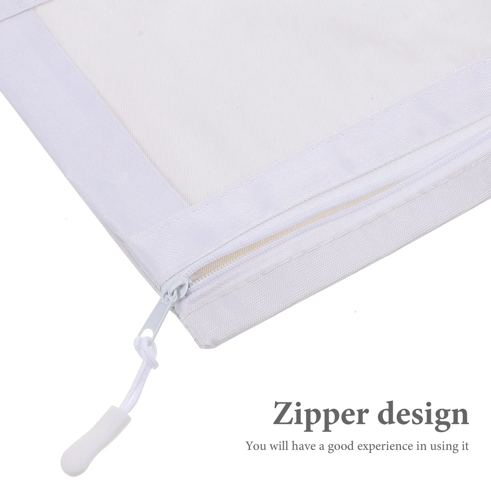 

3 Pcs Bag Large Capacity Smooth Pencil Pen Holder Pouch Zipper White Binder Office Supplies Storage Case Pouch