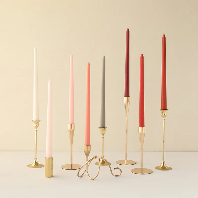 Gradient Color Long Pole Colored Candle Combination, 4-Piece Set, Romantic Wedding Banquet, Birthday, Western Style Candle