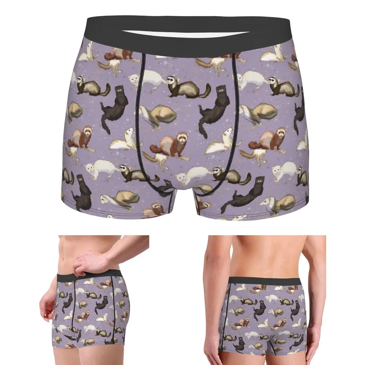 

Boxer Underpants Shorts Playful Ferrets Panties Male Ventilate Underwear for Homme Man Boyfriend Gifts