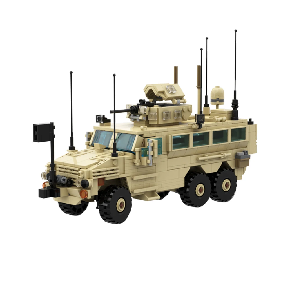 Gobricks MOC MRAP Military Vehicle Car Serie Bricks Mine Resistant 4x4  RG-33L RG-31 M142 M1296 CROWS Building Blocks Toy Car