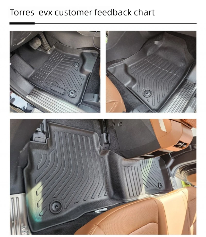 All Weather TPE Floor Liners For 2023-2025 KGM Torres EVX LHD Custom Fit Anti-Slip Waterproof Car Mats