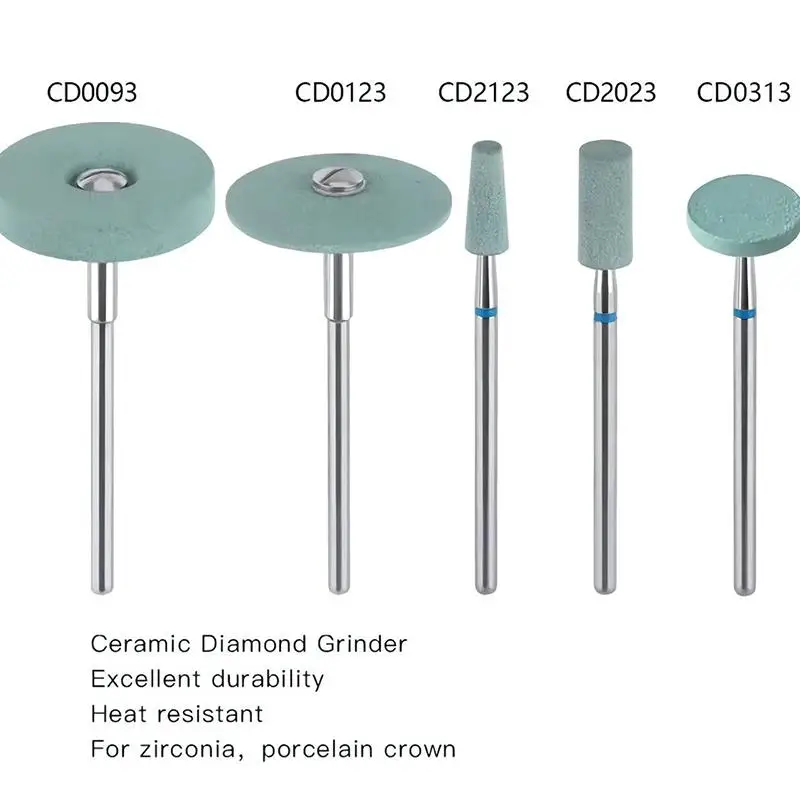 Green Ceramic Diamond Polishing Stone Grinder, 2.35mm Shank Coarse Grit Polishing Head For Finishing Smooth