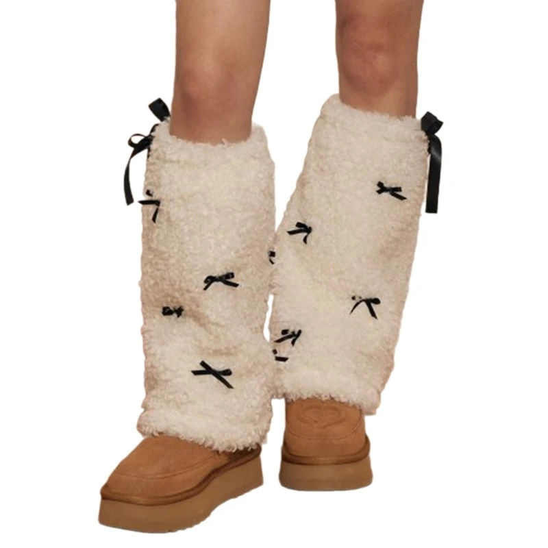 

Leg Warmer Women Faux Furs Fuzzy Long Shoes Cuffs Cover Warm Furry Costume