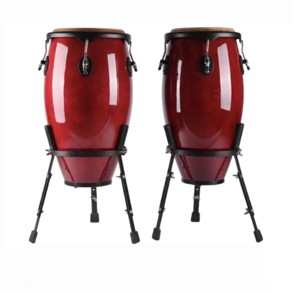 Professional fiberglass conga drum set with stand