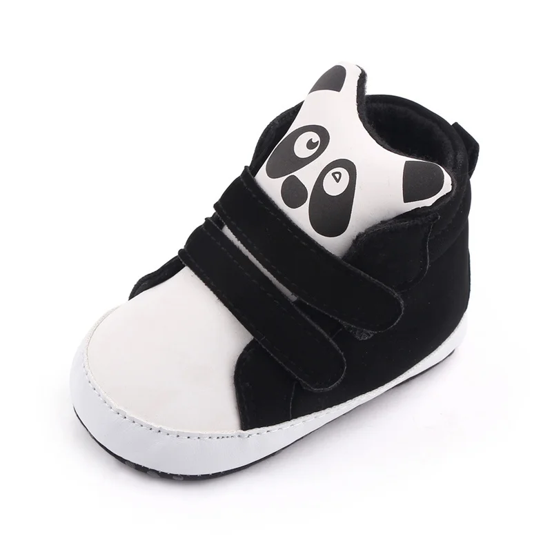 Animal dos desenhos animados Soft Sole Baby Shoes para 12-18Months Primeiro Walker Bonito Urso PU Botas Criança Antiderrapante Respirável