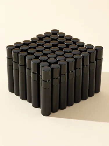 Imagen 1 del producto 50/unid 5ml 10ml botella de Perfume de vidrio negro de combate botella de Spray recargable hidratación esencial de viaje y potenciador de fragancia