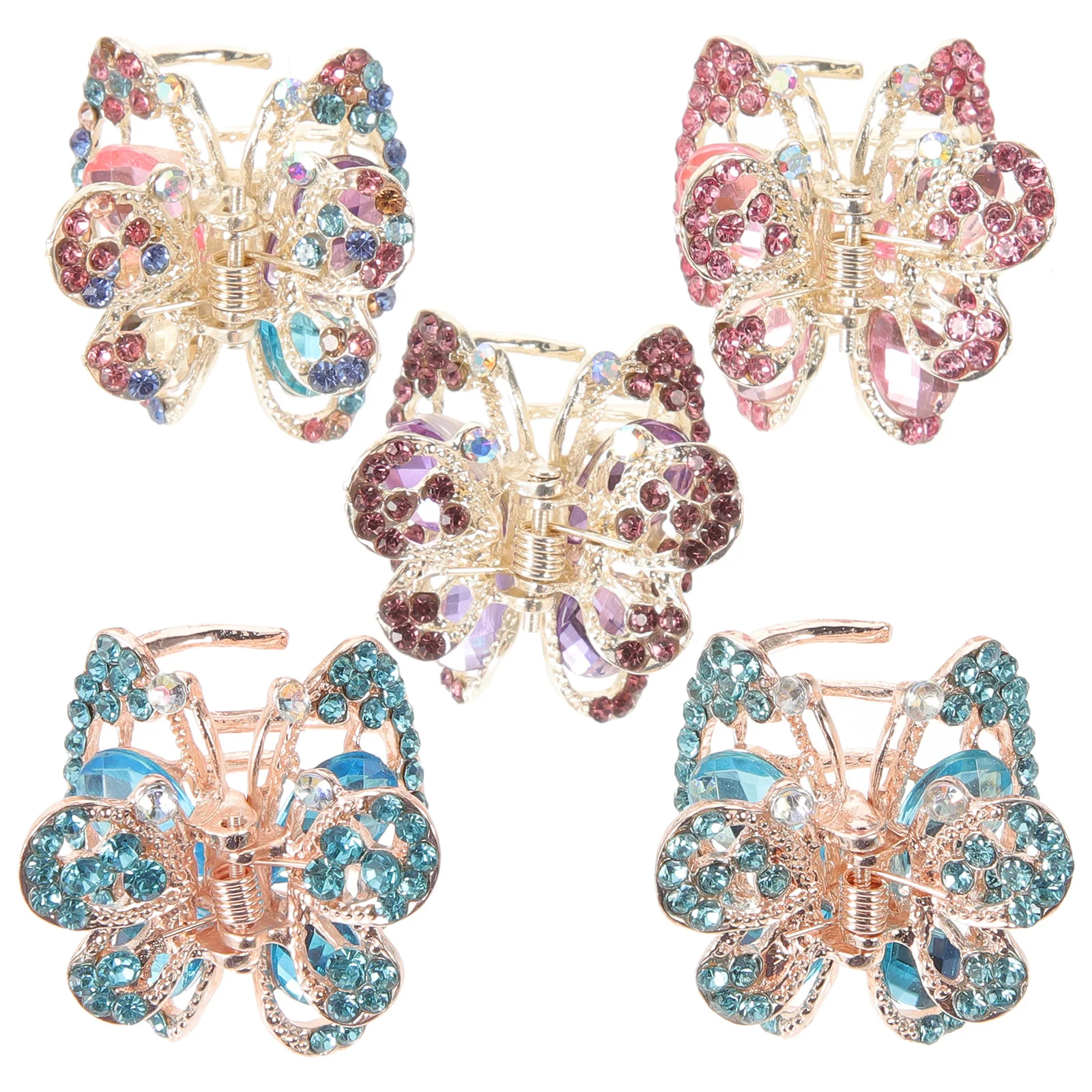 

5 PCS Hair Accessories for Cute Clips Crystal-adorned Mini Barrettes Claw