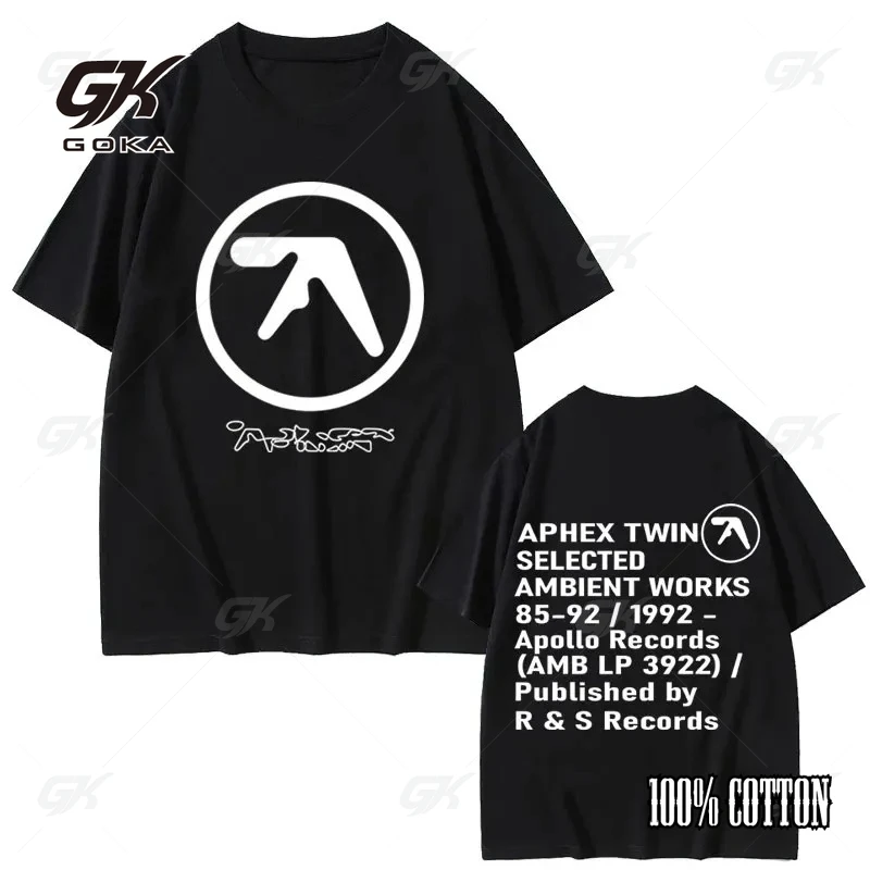 Men T-Shirt Aphex Twin Shirt  Cotton Print Y2k Unisex Clothes Streetwear Tees Short Sleeve Tops Korean Fashion Aesthetic Clothes