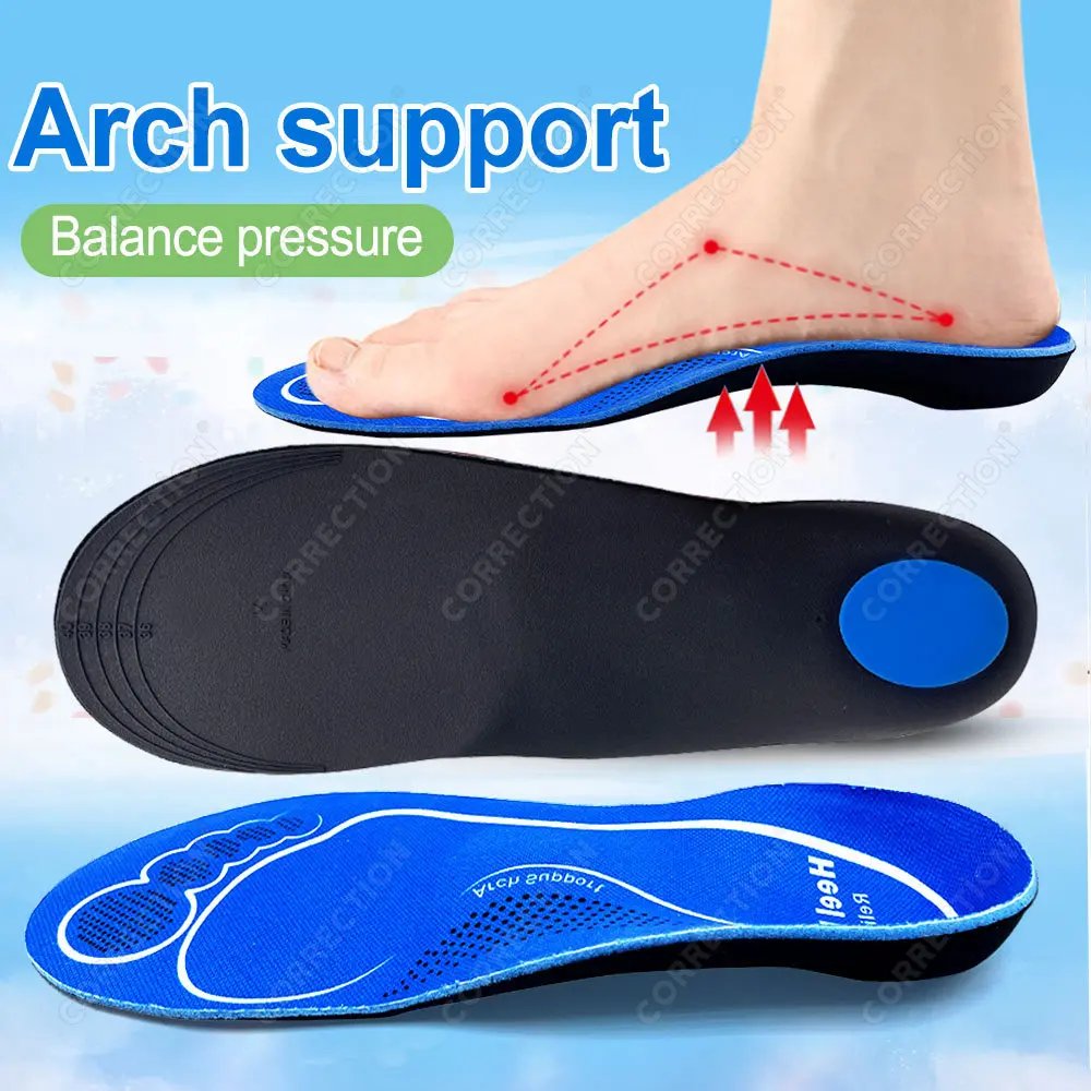 

Orthopedic Sport Insoles High Arch Support for Flat Feet Plantar Fasciitis Breathable Shock Absorbing for Sneakers Running Boots