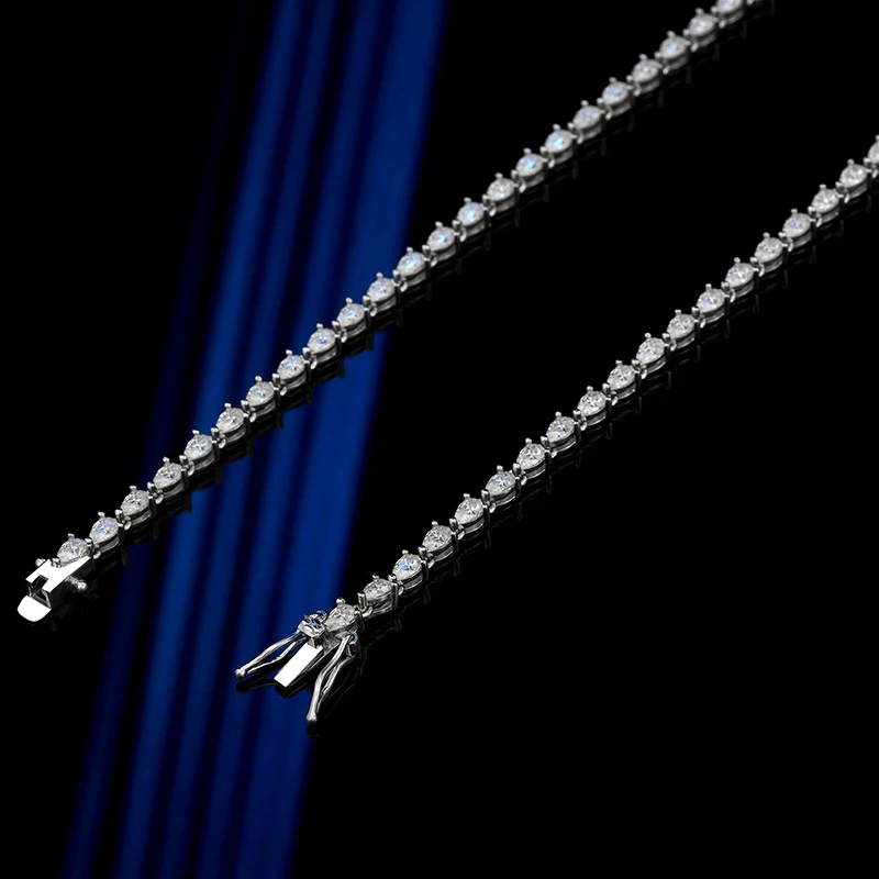 1.5CT Pear Moissanite Tennis Necklace for Women Gradient Waterdrop Diamond Riviera Necklaces Sterling Silver 925 Luxury Jewelry - view 4