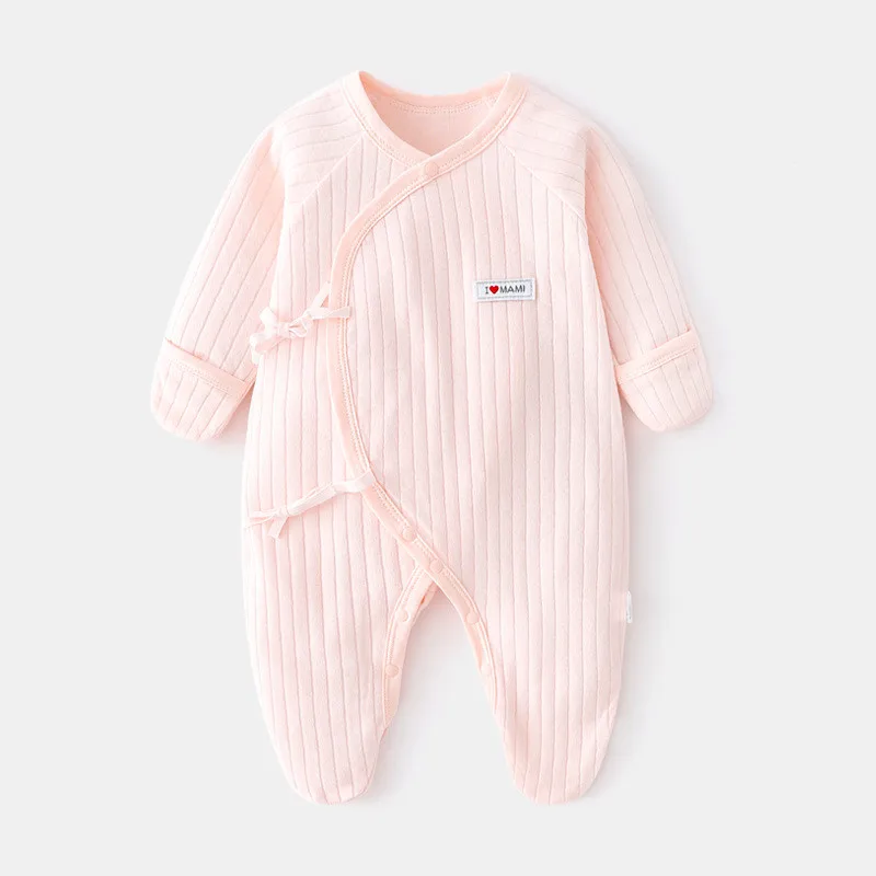 

Boys Girls With Anti - Scratch Glove Boneless Sewing 0-6 Month Newborn Jumpsuit Clothes Baby Cotton Rompers Infant