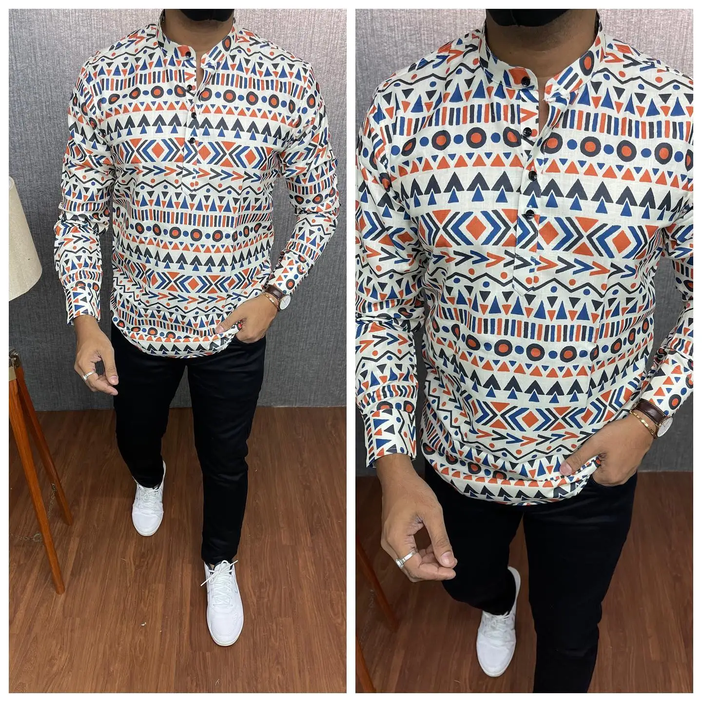 قميص مسلم قفطان دبي رداء رجالي بأكمام طويلة نمط عرقي 2026 ياقة واقفة ملابس عربية النمط الوطني الشرق الأوسط