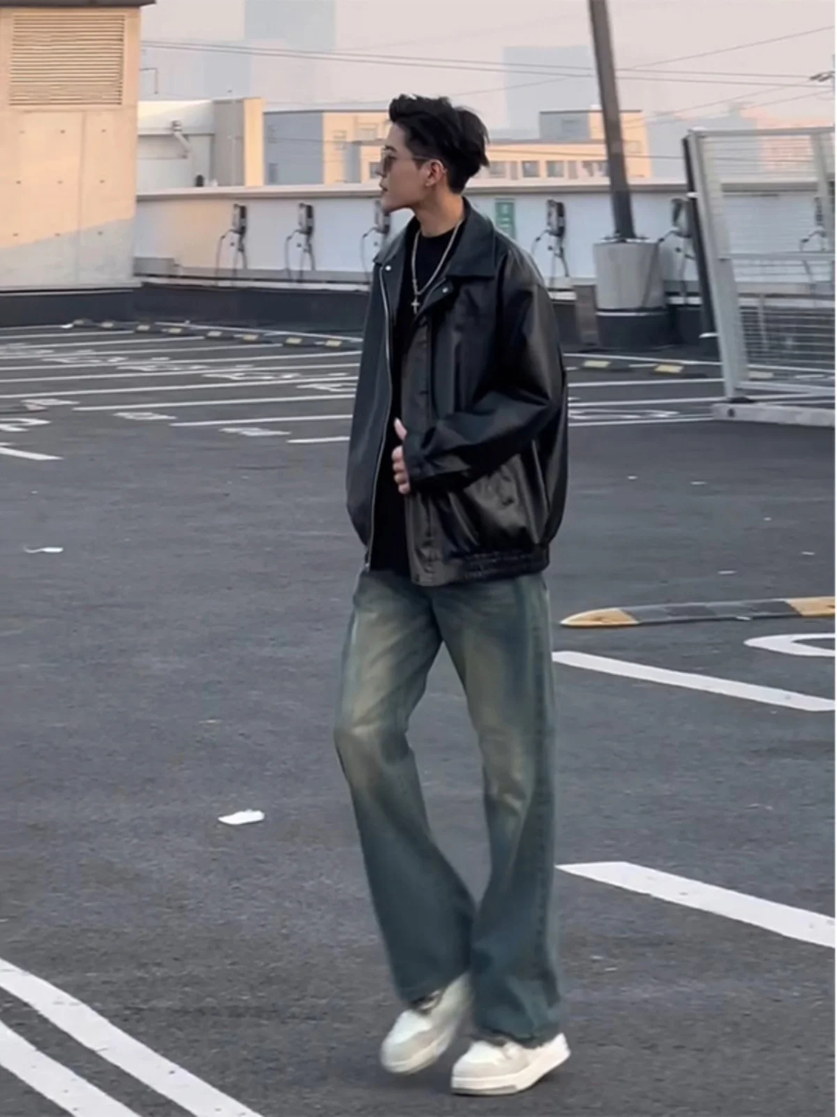 

Прохладная кожаная мужская куртка Jaet, весенне-осенняя мотоциклетная одежда, бейсбольное пальто в американском стиле ретро, 2021 г. из искусственной кожи для подростков