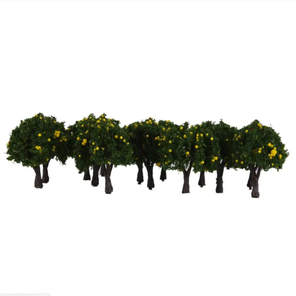 Modelo plástico do trem do fruto amarelo, estrada de ferro, escala 1:300 z, 20pcs