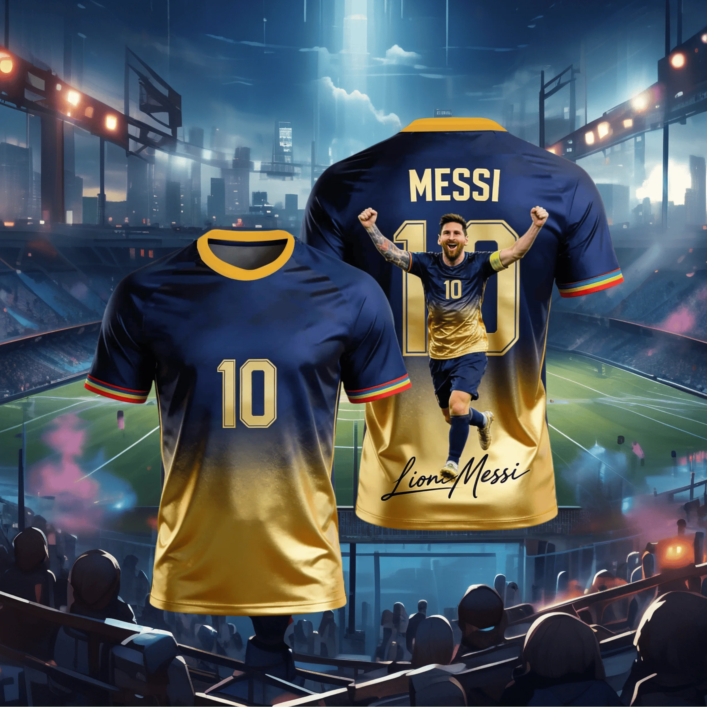 Sommer Neuheit #   Messi #   10 Sport-Trainings-Trikots für Erwachsene/Kinder, Herren und Damen, 3D-Schnelltrocknendes, lockeres T-Shirt