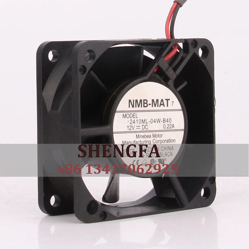 NMB 2410ML-04W-B40 Case Cooling Fan DC12V 0.22A 60x60x25mm 6025 6CM High Air Volume Double Ball Bearing Industrial