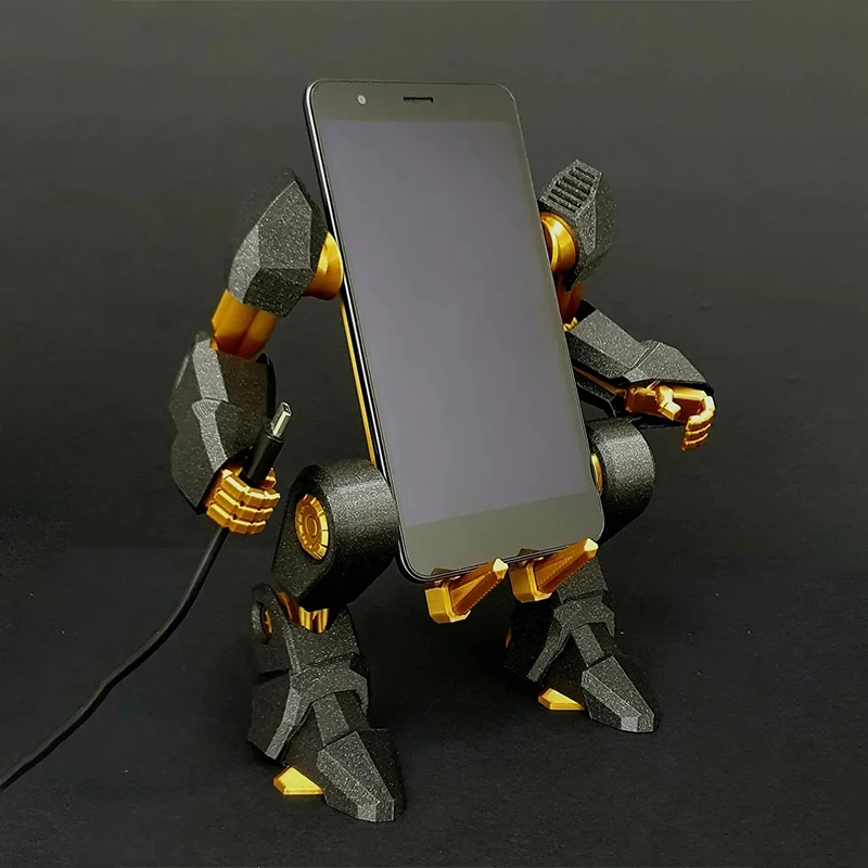 

Mechanical Exoskeleton Style Phone Stand Mecha Mobile Holder Desktop Decoration 3D Printing Assembly Model Customization