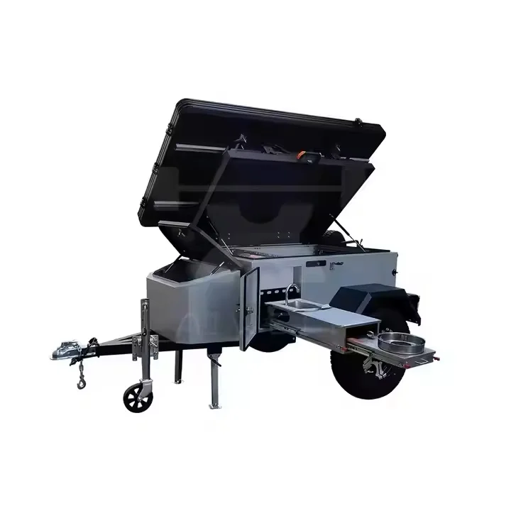 Modern 4 Person Independent Suspension Off-road Travel Camping Trailer With Stainless Steel Kitchen And High Intensity Features