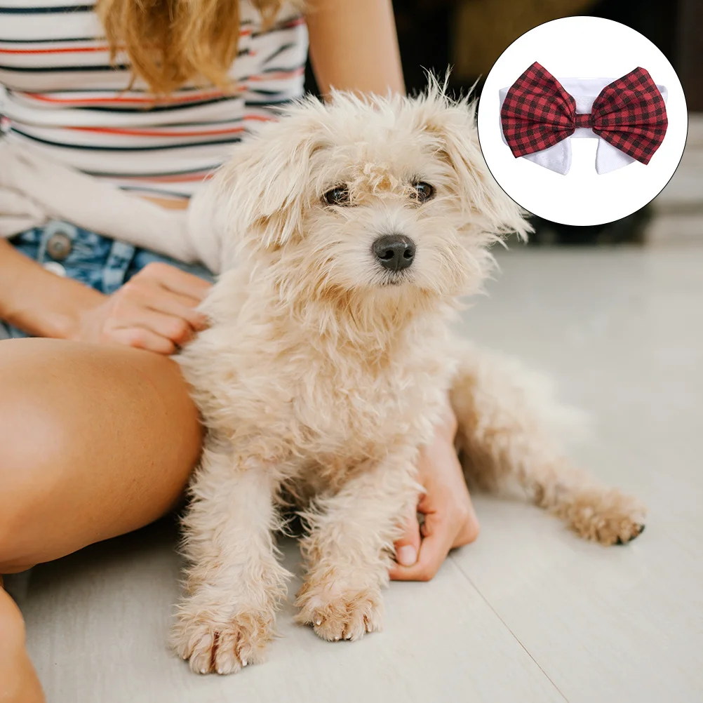 

Pet Bow Tie Adjustable Cotton Decorative Puppy Bowknot Lightweight Breathable Cat Bowknot Party Supply Breathable Bow Tie