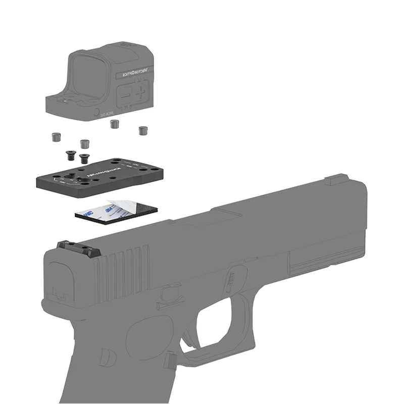 محول Vector Optics Moj Mgt Dovetail لـ Glock Universal 2-In-1 حامل الرؤية الخلفية يناسب أقدام Rmr/rmsc