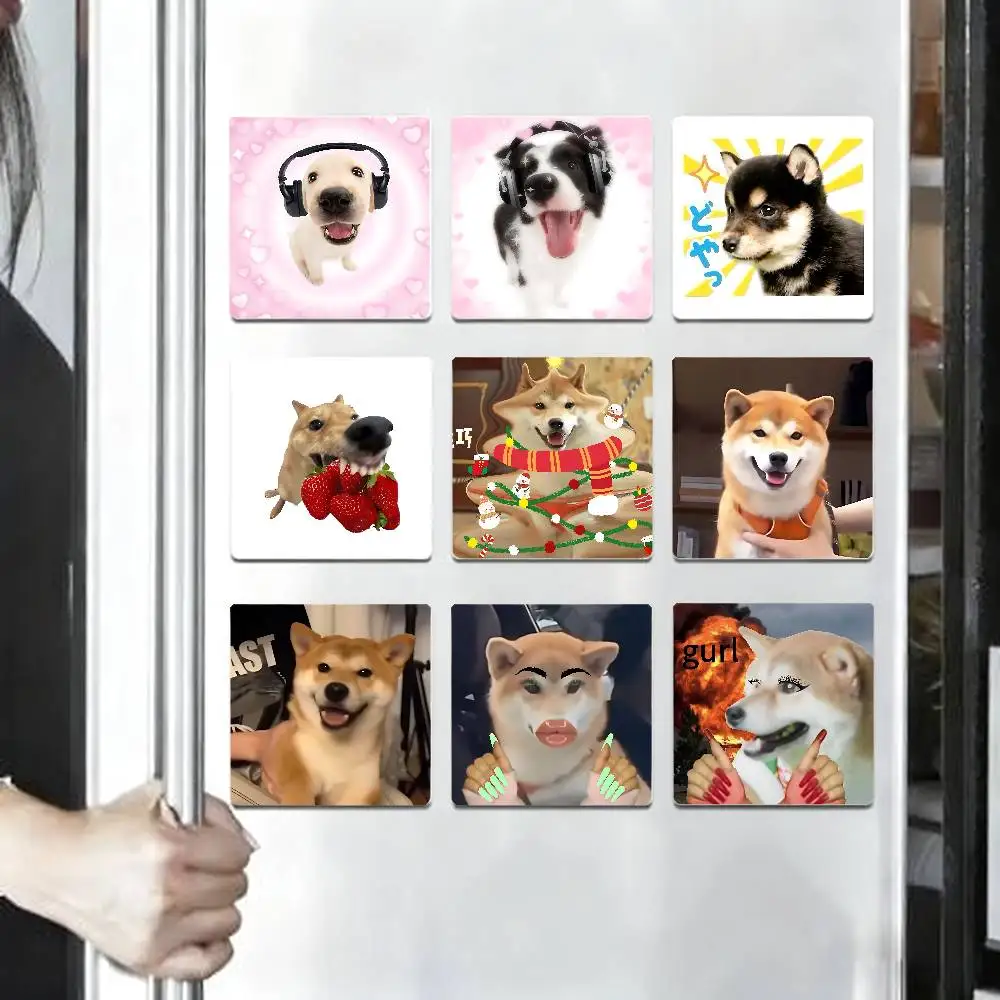 Cute Puppy Refrigerator Magnet Square Stickers - Can Be Used To Personalize Home Decoration And Are Ideal Keepsakes Or Gifts.