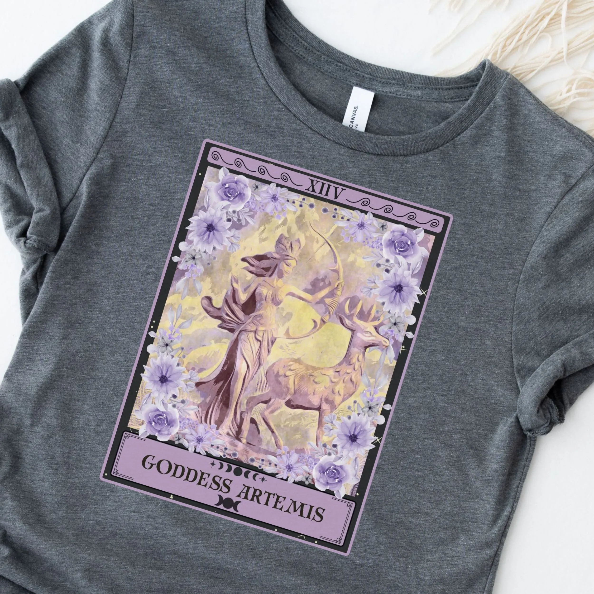 Goddess Artemis Tarot Card T Shirt Greek Mythology