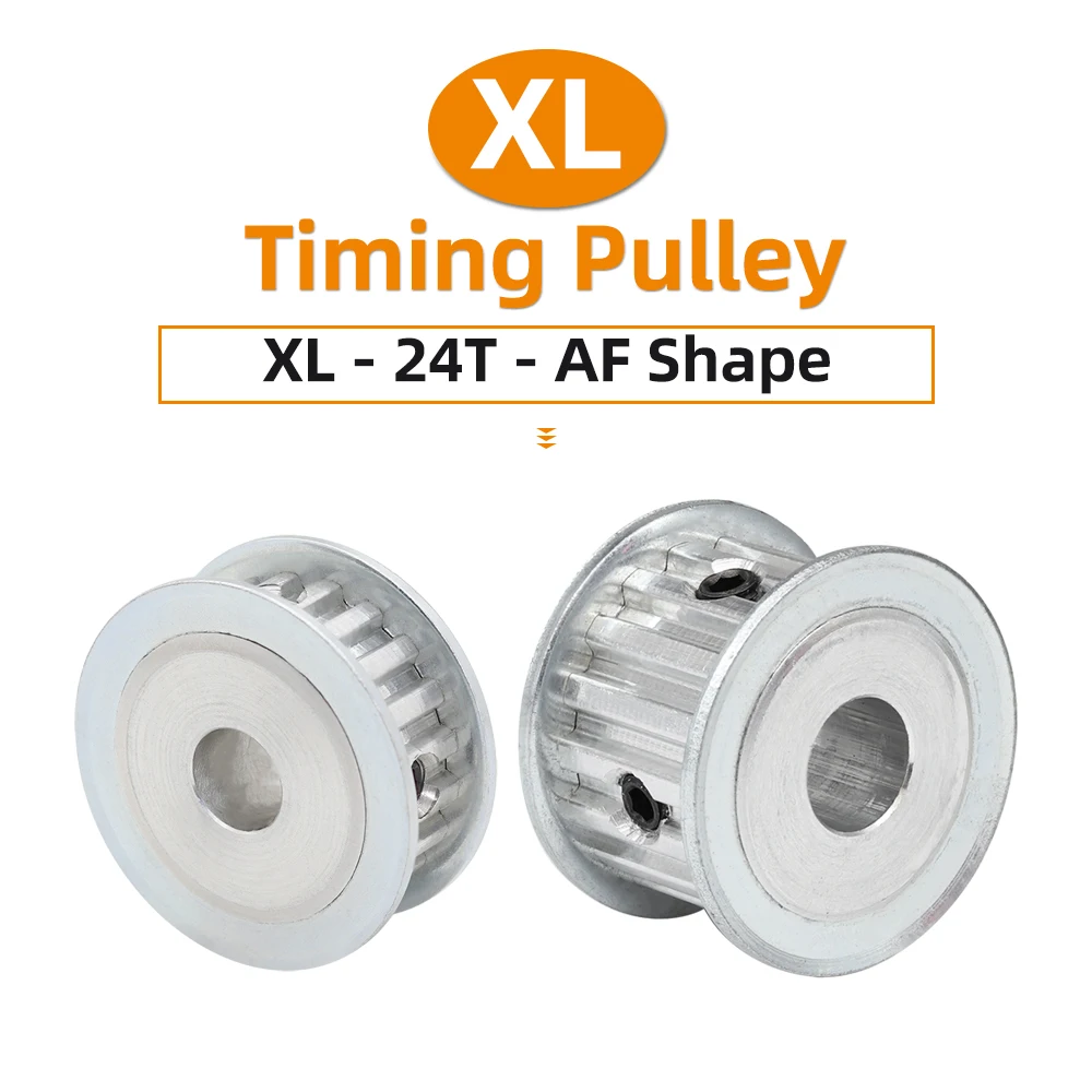 Motor Pulley XL24T Trapezoid Teeth Pitch 5.08 mm Bore 5-20mm Alloy Pulley For Width 10/15 mm XL Synchronous Belt AF 24Teeth 24T