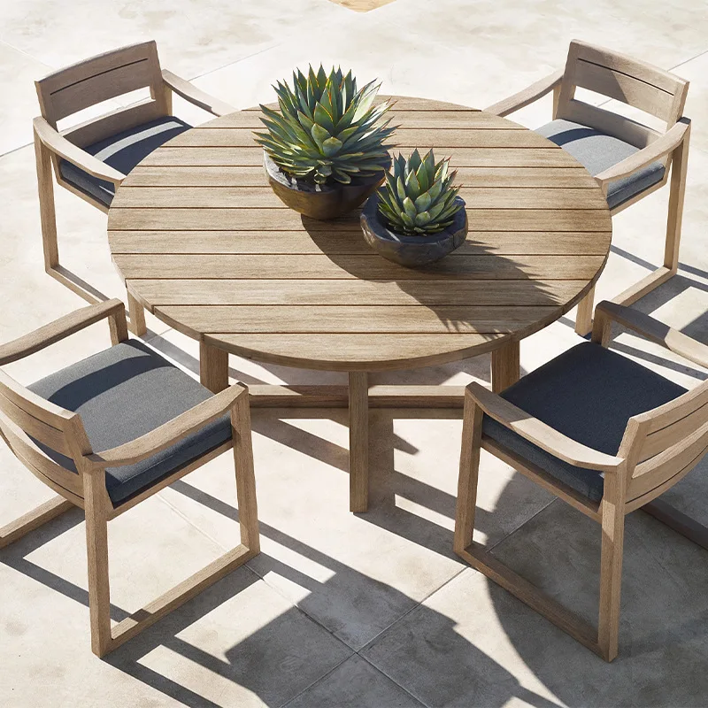 Luxury Teak Furniture Outdoor Courtyard Furniture Teak Door Garden Dining Table