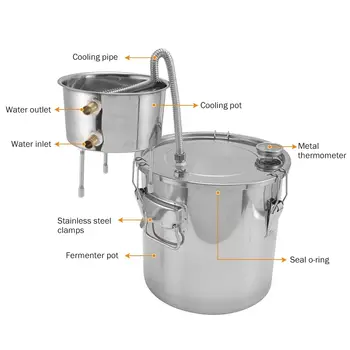 11l lahev na alkoholovou palírnu, DIY zařízení na moonshine z nerezové oceli, pivovarské čerpadlo pro whisky, víno, pivo, dávkovač 10 nejlepší prodej stroj na výrobu alkoholu - №8