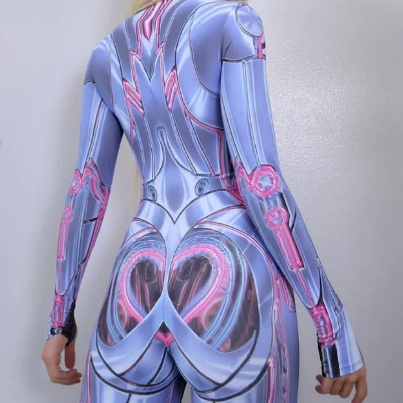 Erwachsenen-Eltern-Kind-Cosplay Love Light Wave Jumpsuit Cyber-Mechanisches Süßes Mädchen-Strumpfhosen Halloween Zentai-Anzug Motorrad-Kostüm – Detail 8
