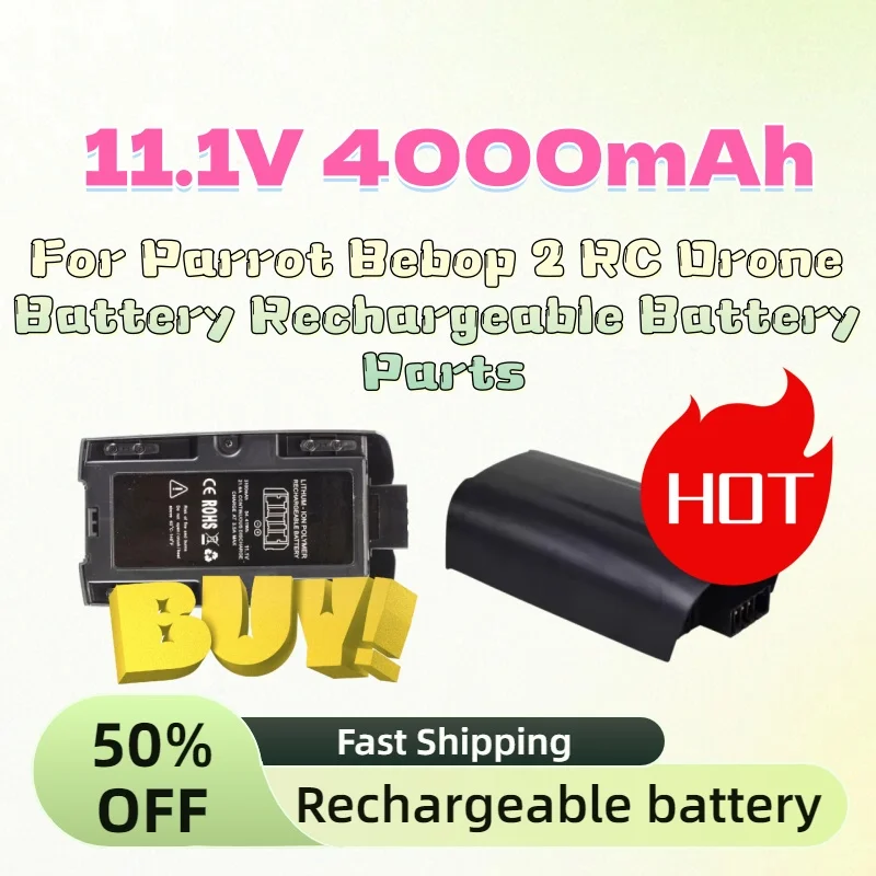 

11.1V 4000mAh High-Quality Large Capacity Li-Polymer Battery for Parrot Bebop 2 RC Drone Battery Rechargeable Battery Parts
