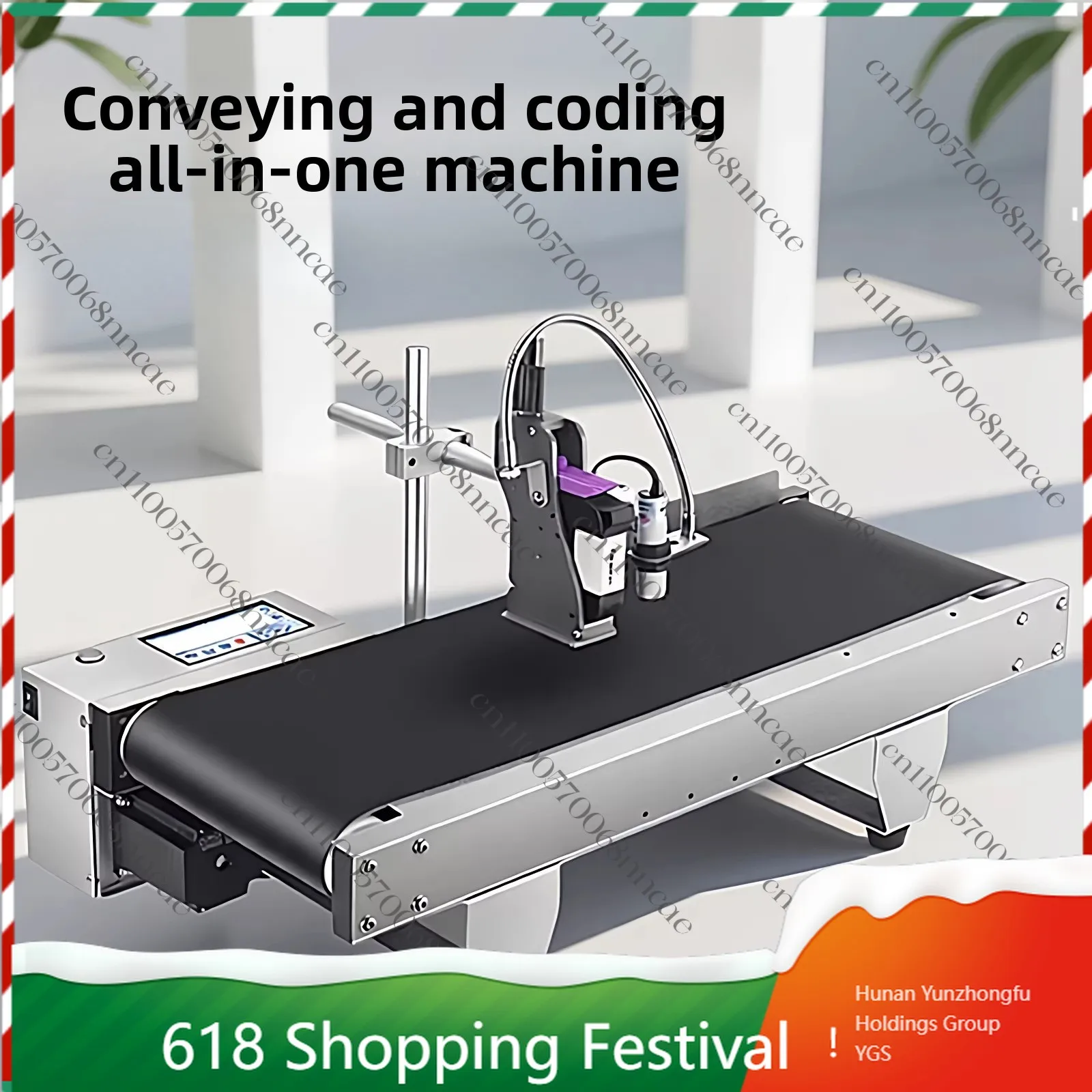 Desktop All-in-One Conveyor & Inkjet Printer, Automatic Date Coding Machine for Batch Number & Expiry Printing