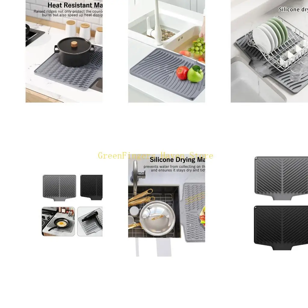 F68D Dark Flexible Dish Rack Alternative With Liquid Containment Design Suits Most Worktops And Cabinets