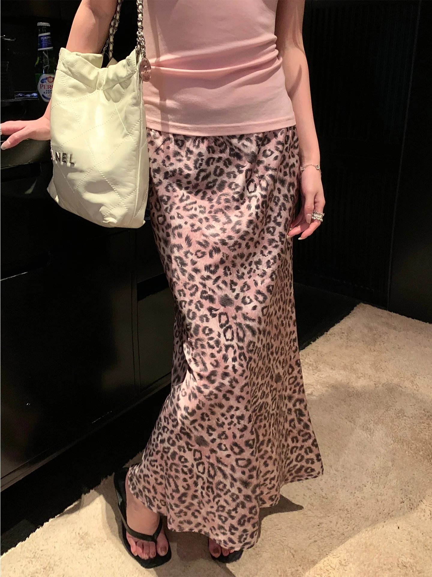 

Новая женская облегающая юбка-рыбка с леопардовым принтом Ele Pink, с высокой талией, весна-лето