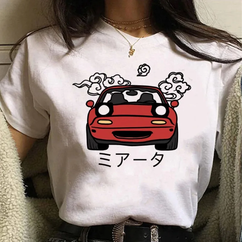 Miata Graphic Printed Women\'s T-shirt Summer Cotton Casual Harajuku Top Women\'s T-shirt Cute Cartoon Clothing Breathable T-shirt