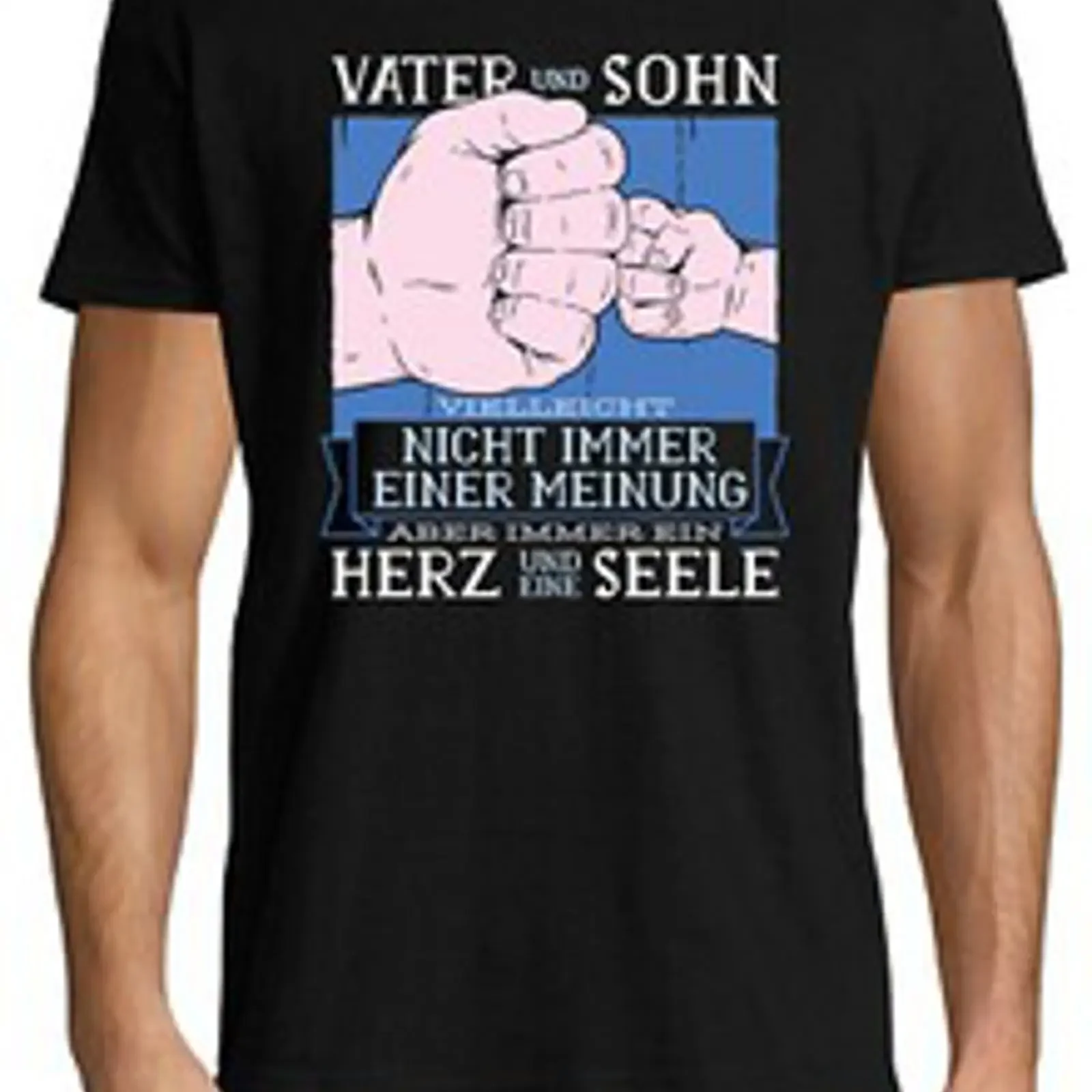 Herren T Shirt Vater Sohn Herz Seele Stärke Liebe Vorbild Erziehung Vertrauen vintage Washed Top For Everyday Wear Casual