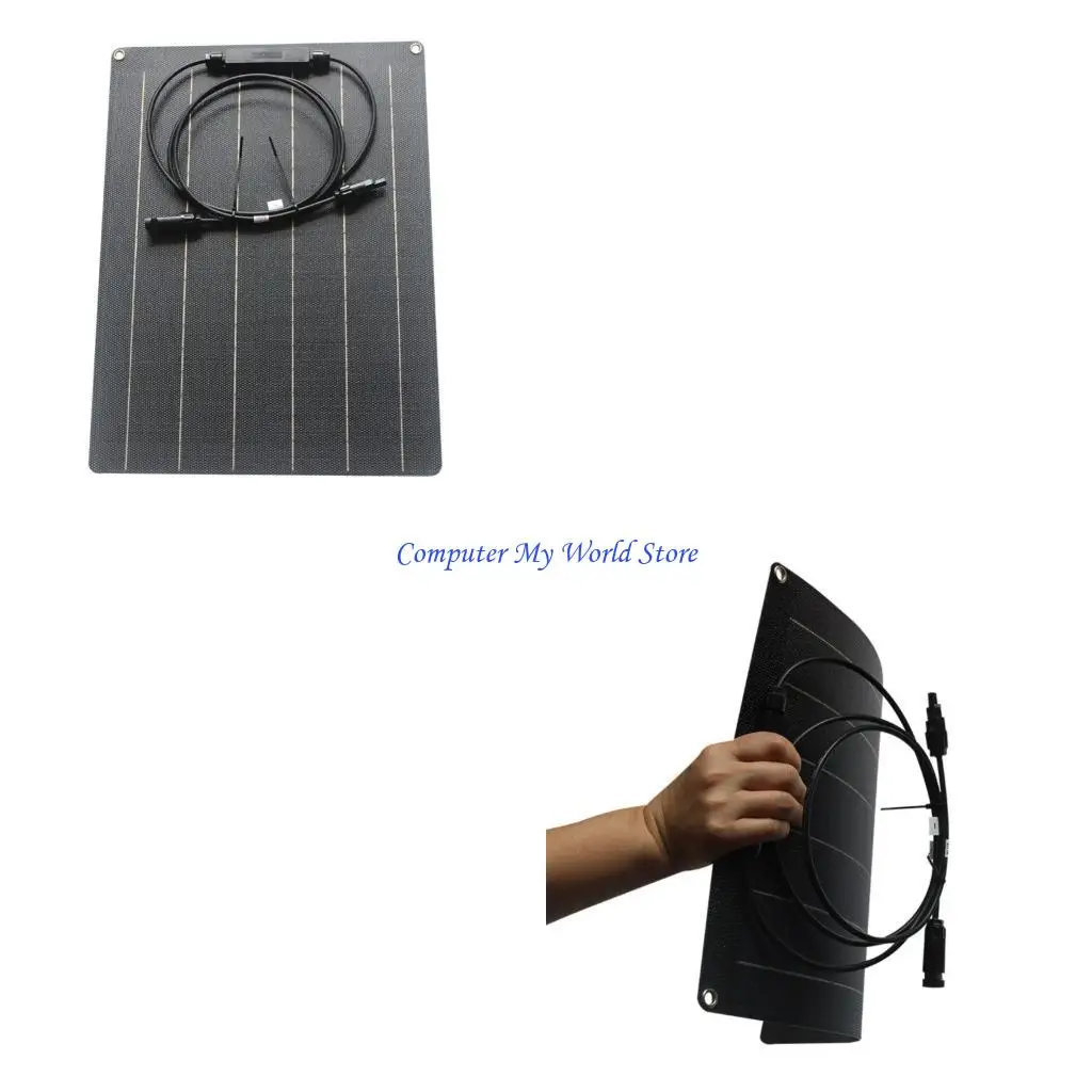 

High Efficiency 30W Solar Panel Board Waterproof Design for Phones Black
