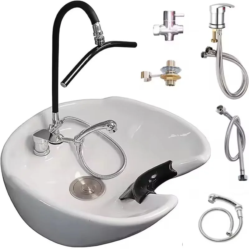 Head Spa Shower Washbasin Frame for Shampoo Chair Wash Hair Salon Style Scalp Care Multi-Angle Waterfall Adjustable Faucet