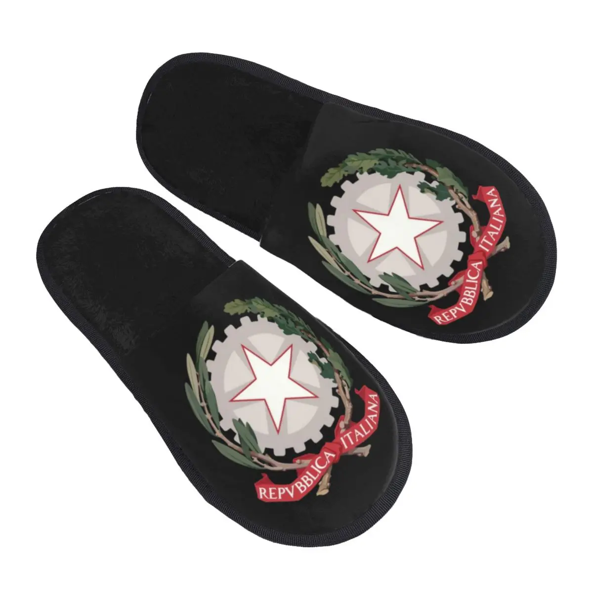 Custom Print Women Emblem Of Italy House Slippers Cozy Warm Italian Republic Memory Foam Fluffy Slipper Indoor Outdoor Shoes