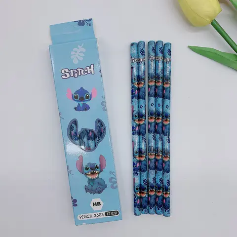 12 st Disney Tecknad Stitch Pennor Skolmaterial Barn Gummi Skolmaterial Pennor Pennor Roller Hb Pennor Födelsedagspresent 8 best sales stygnpennor - №2