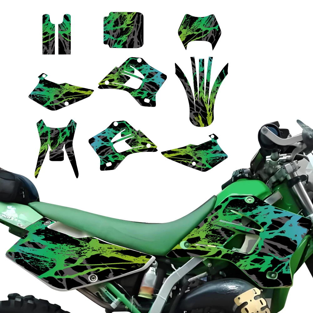 Fit For KDX 200 KDX 220 KDX200 KDX220 1995-2008 Motorcycle Graphic Background Decal Sticker Customize Name Number